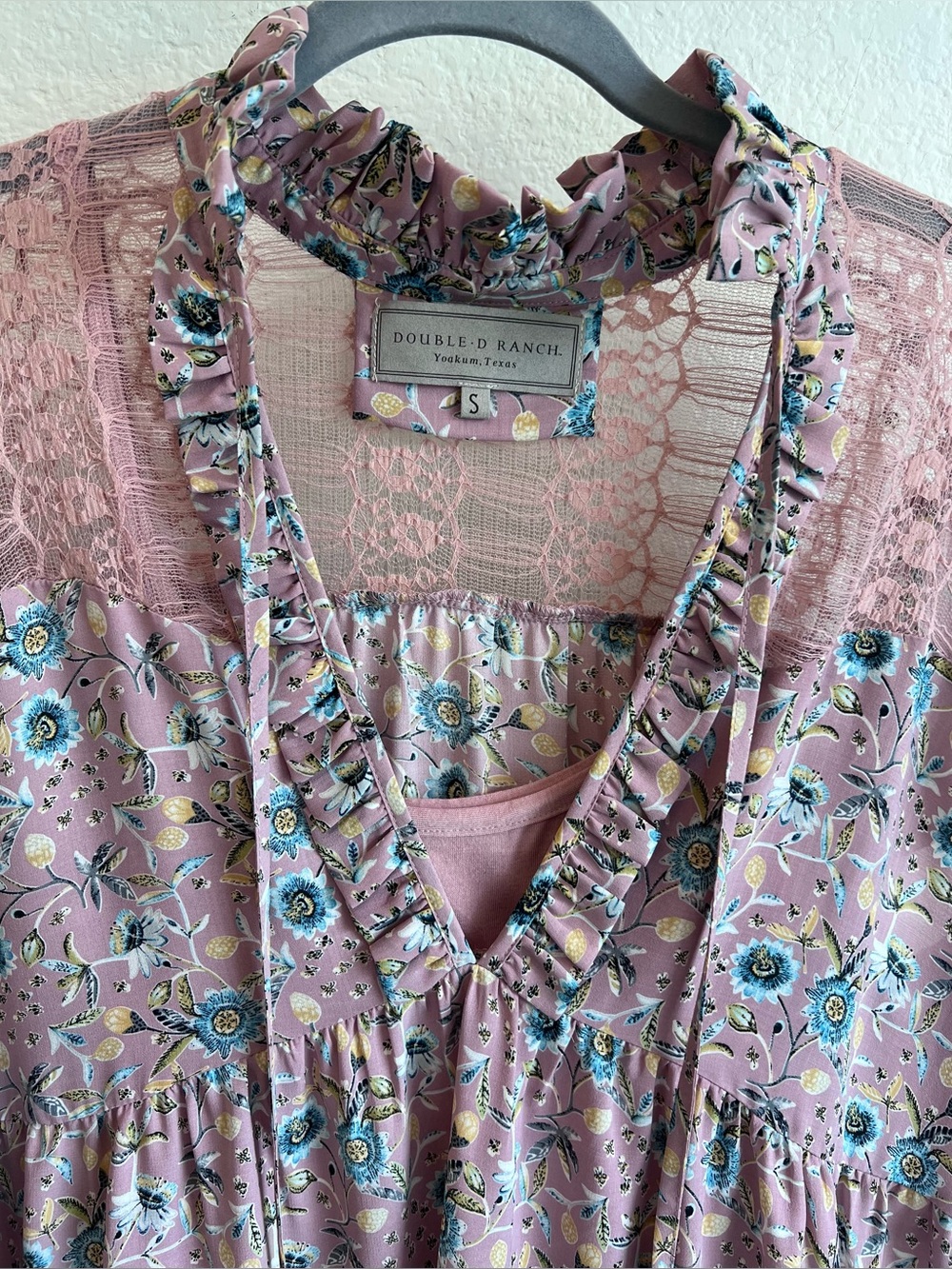 Double D Ranch Western Cowgirl Floral Lace Dress boho NWOT